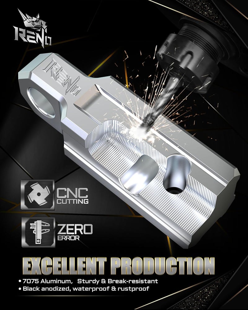 Reno Shackle Hitch Receiver, 2" Receiver Towing Mount Heavy Duty 45,000 lbs Compatible with 3/4" D-Ring Shackle for Trucks Off-Road SUV 4x4 Vehicle Towing Recovery (Aluminum, Black) - Image 2